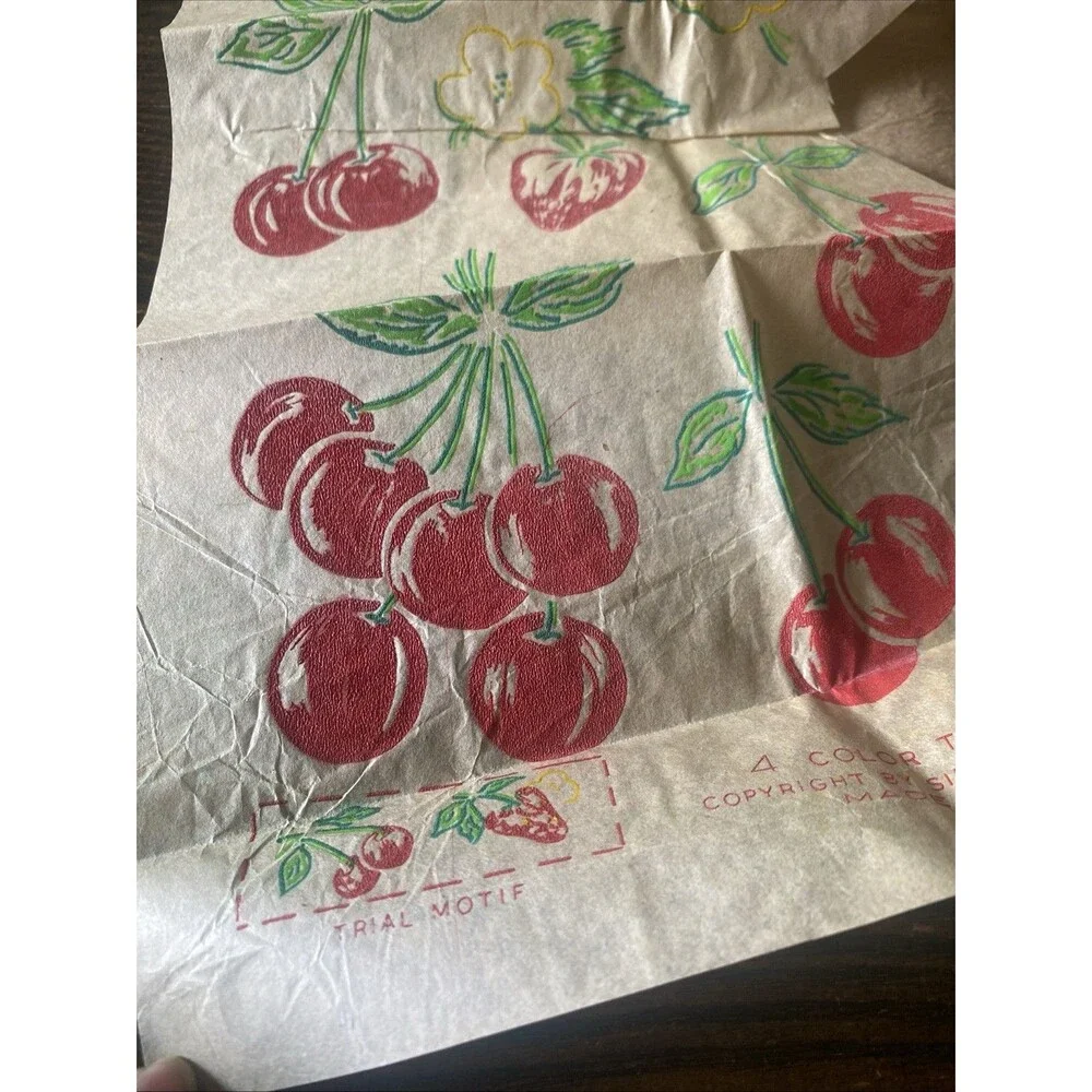 Vintage 1954 Simplicity 4548 Iron-on Transfer Decals - Fruit - Complete